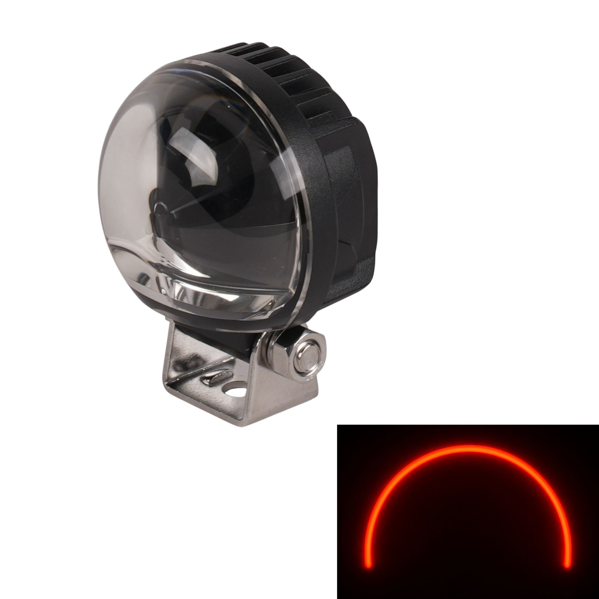 Roter Halbkreis | LED Sicherheitszonen Projektor Strahler für Gabelstapler | 10-80VDC