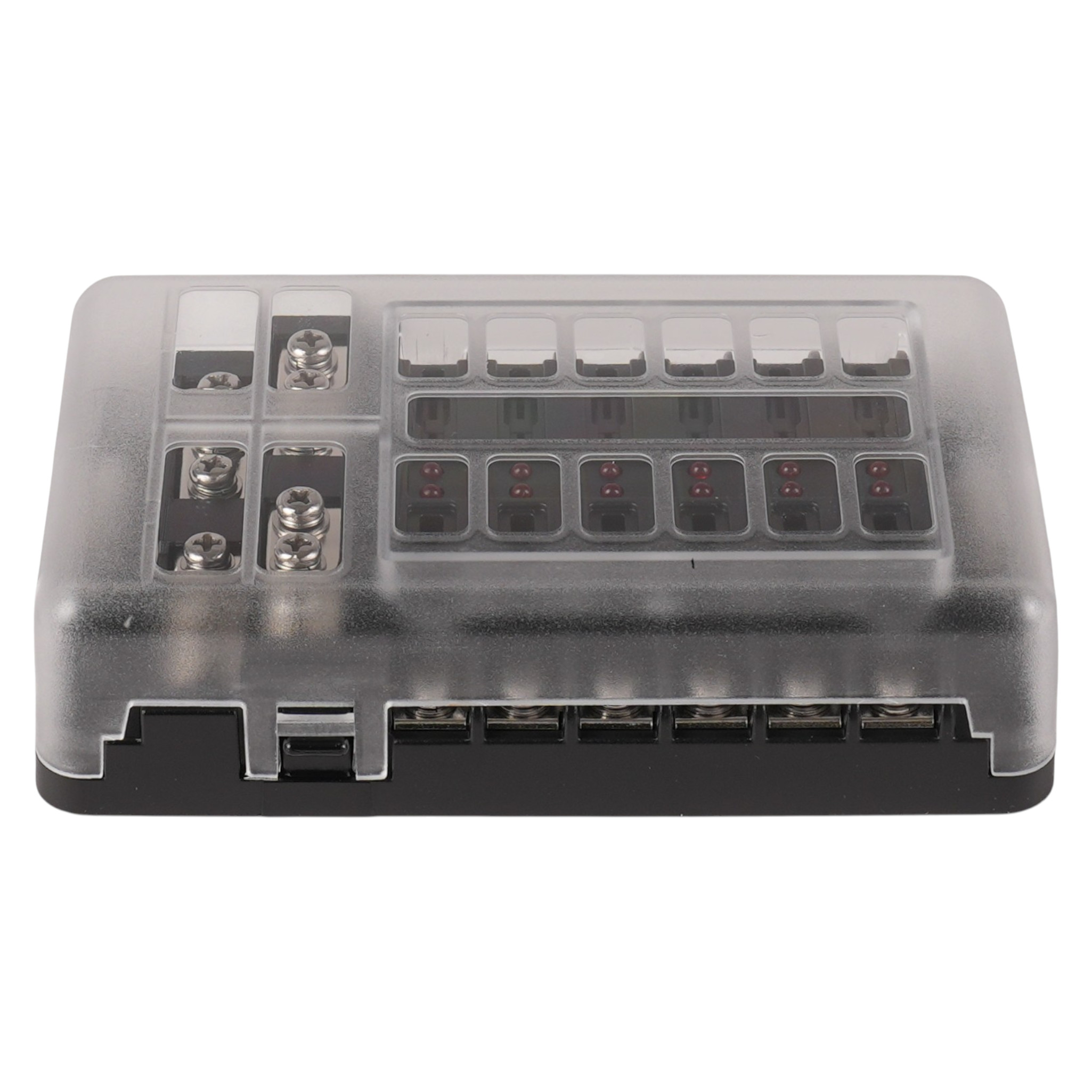 KFZ Sicherungskasten mit LED | 12 Kanal | ATO Flachsteck-Sicherung | 9-32VDC | Max. 100A-30A