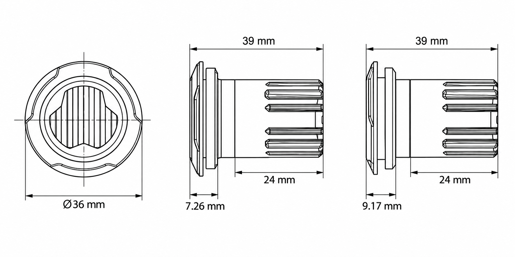 NL3 | LED Frontblitzer / Heckblitzer | Warnleuchte | Einbau | 12/24VDC | Axixtech
