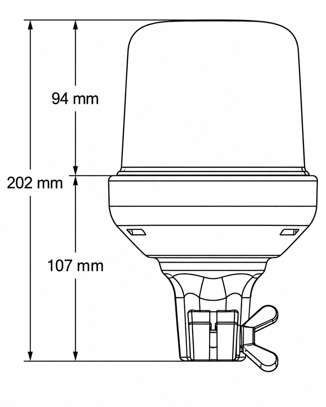 WB14 | LED Rundumleuchte | Axixtech  | Kennleuchte | DIN Stativmontage