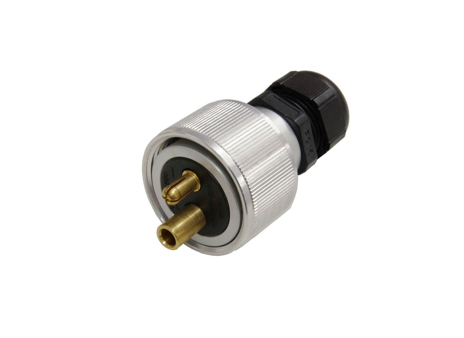 Stecker | 2 polig | Aluminium | DIN 14690 | m. Überwurfhülse | THW, Feuerwehr, Militär usw