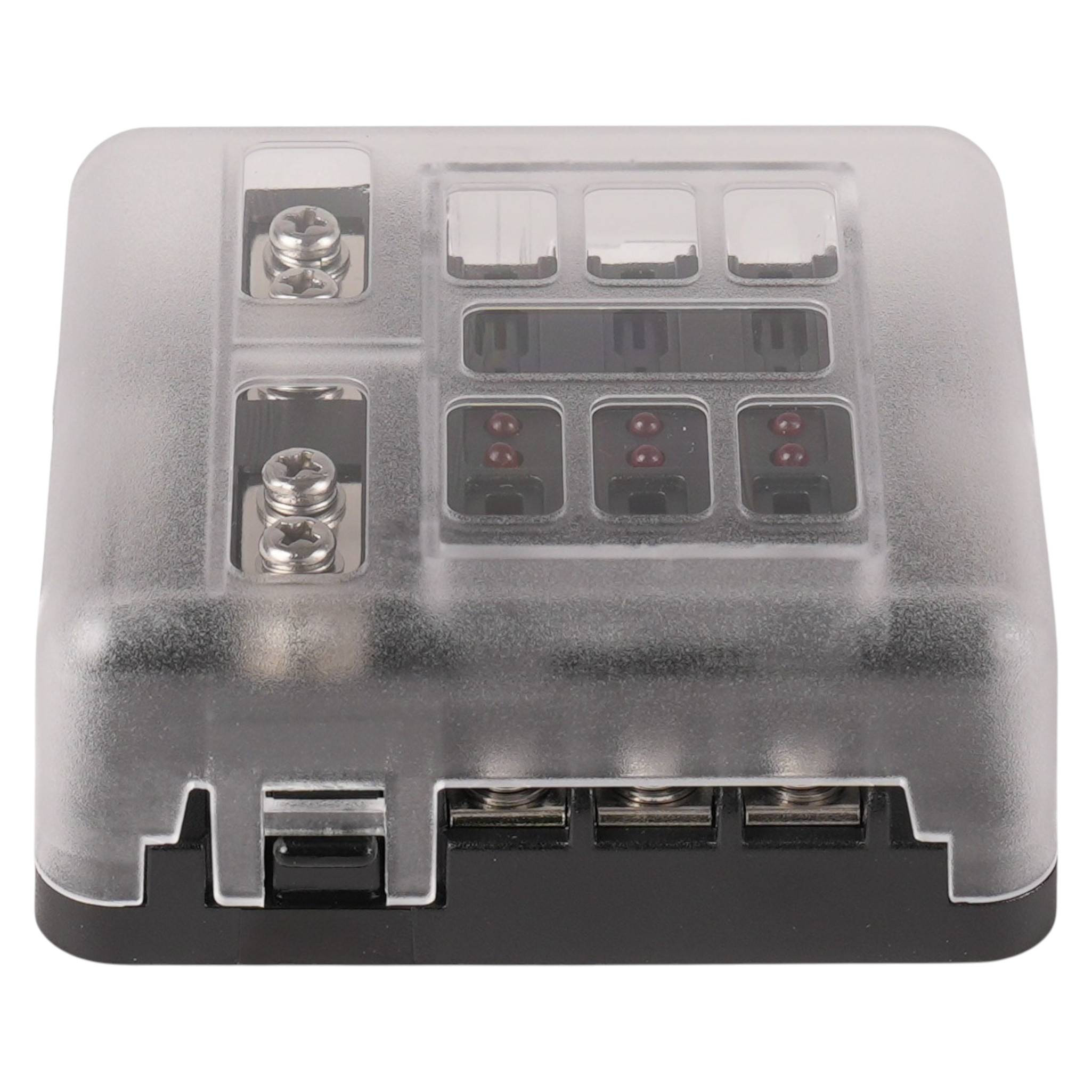 KFZ Sicherungskasten mit LED | 6 Kanal | ATO Flachsteck-Sicherung | 9-32VDC | Max. 100A-30A