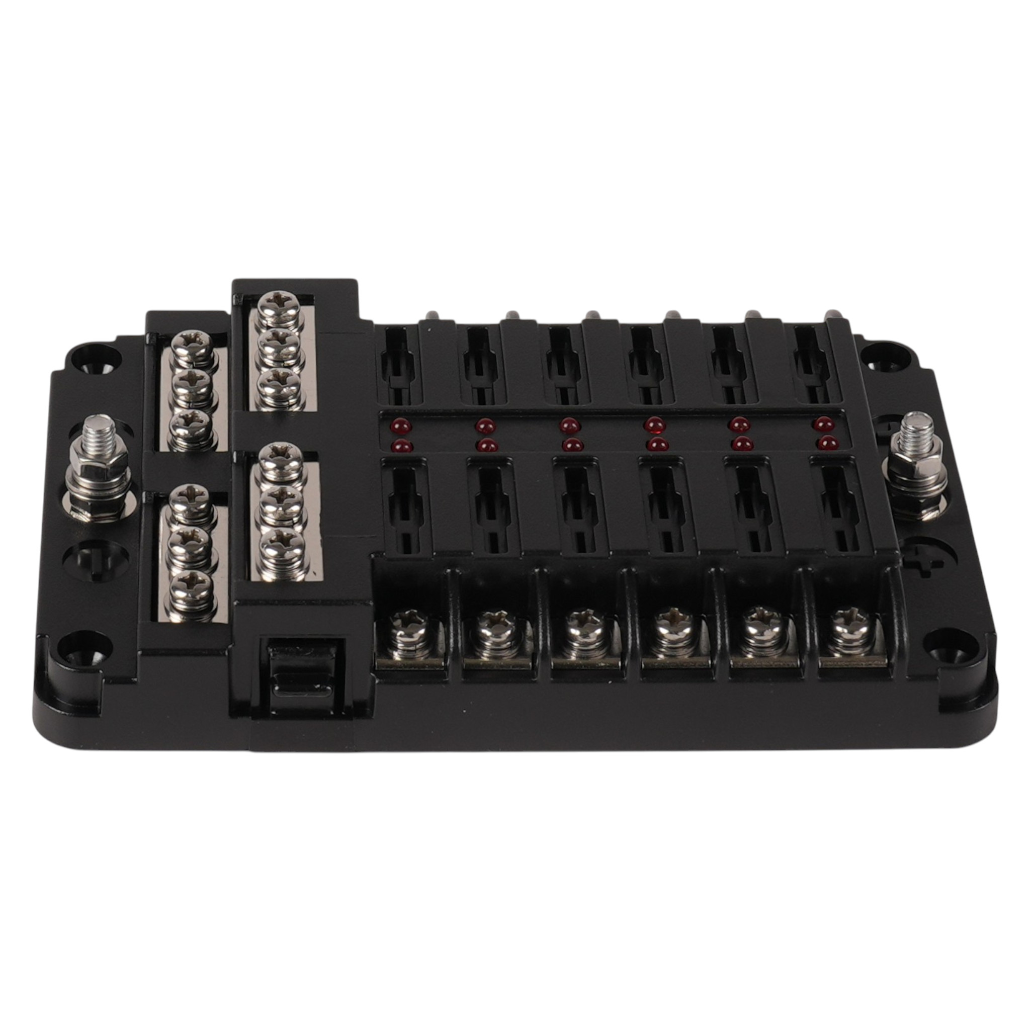 KFZ Sicherungskasten mit LED | 12 Kanal | ATO Flachsteck-Sicherung | 9-32VDC | Max. 100A-30A