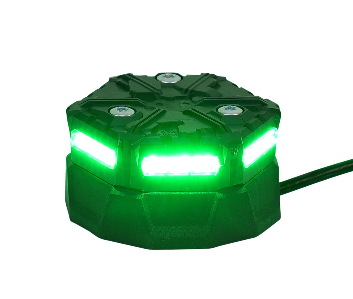 MICROBRIGHT | LED Rundumleuchte | Kennleuchte | Magnetmontage | Grün