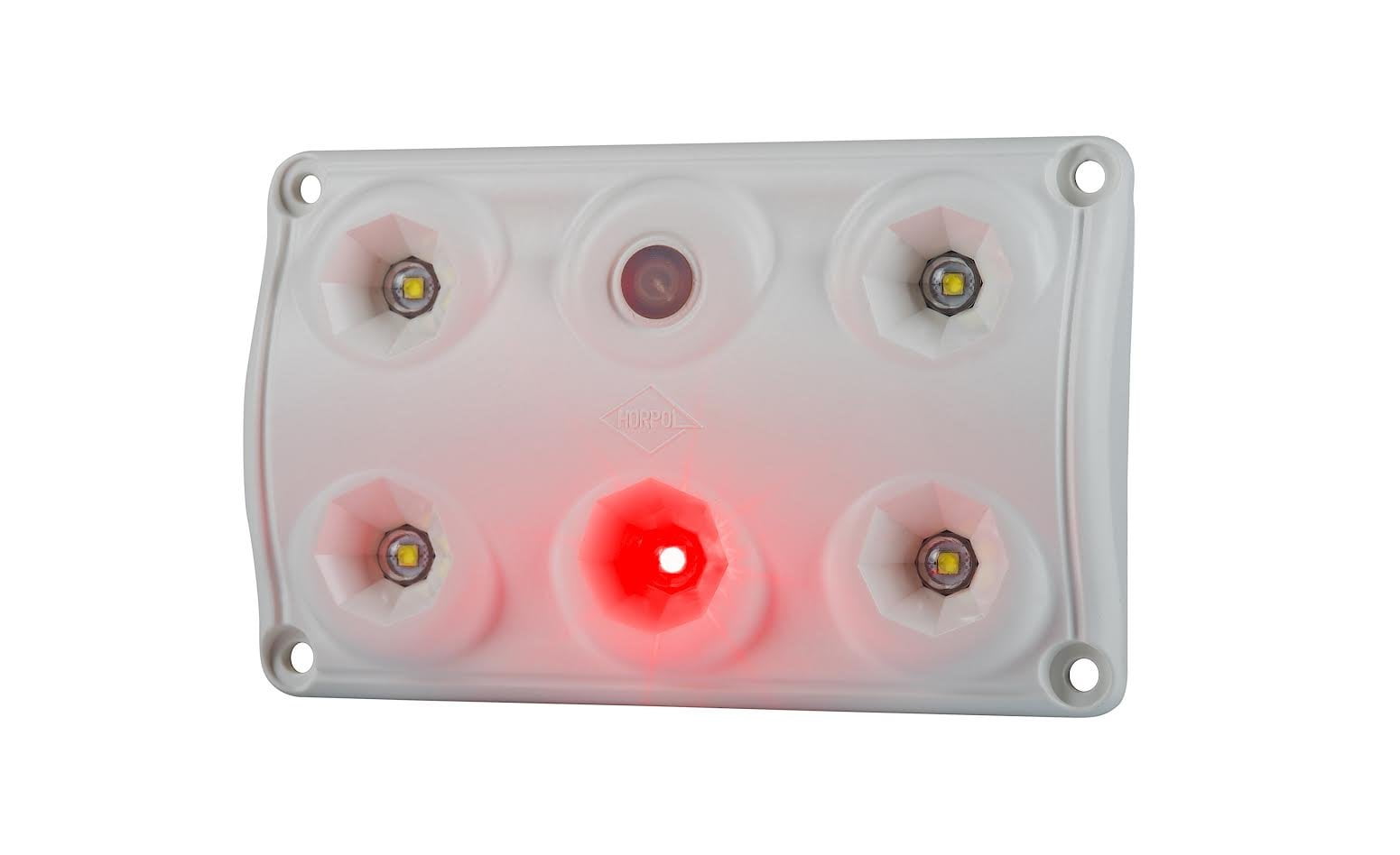 HOR66 | LED Innenleuchte m. Drucktaster | Weiß-Rot | 12-24VDC