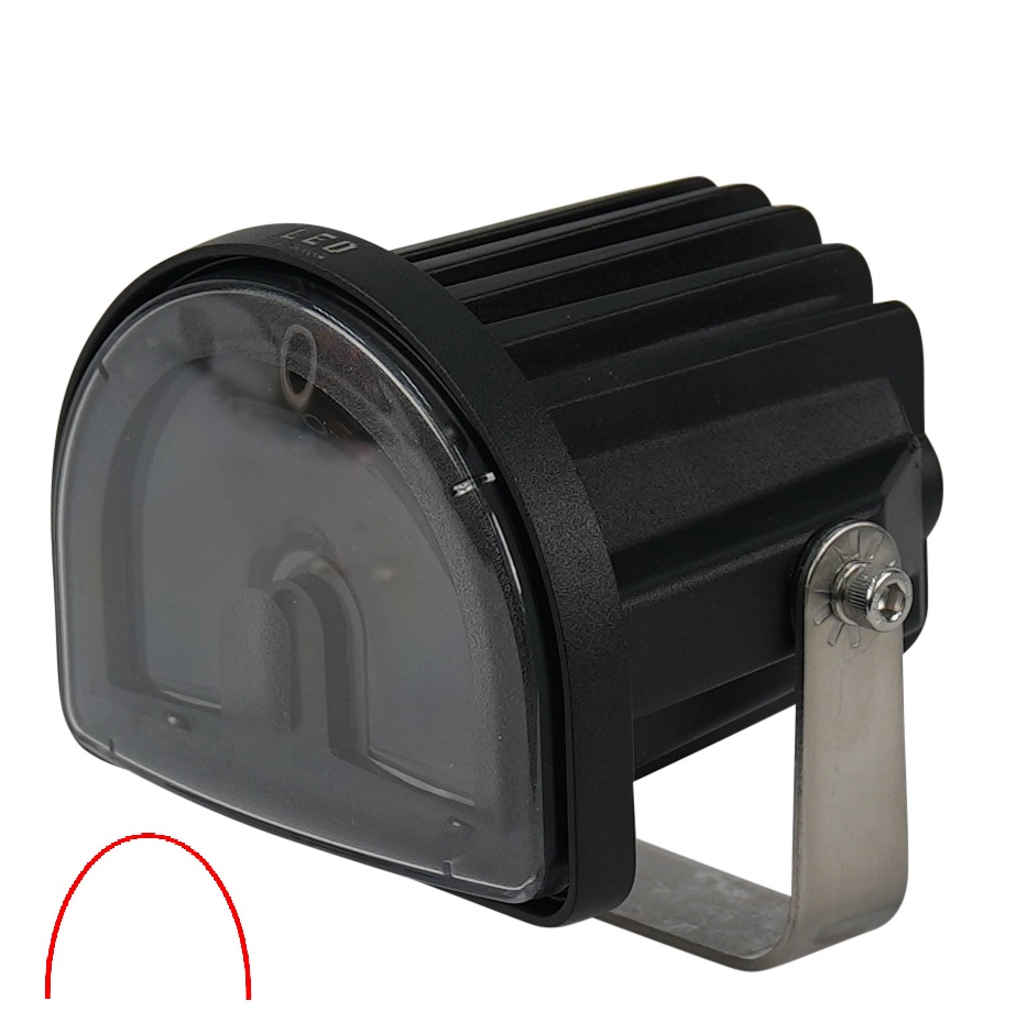 Roter Halbkreis | LED Projektor Strahler für Gabelstapler | 10-80VDC