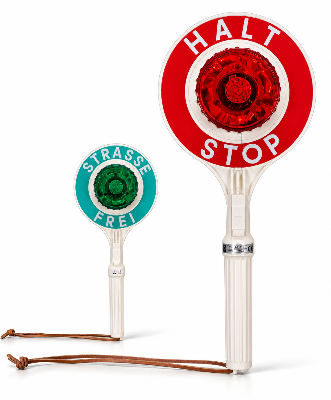 Anhaltestab | Universal | LED Rot & Grün | Lang | HALT STOP - STRASSE FREI | Kelle