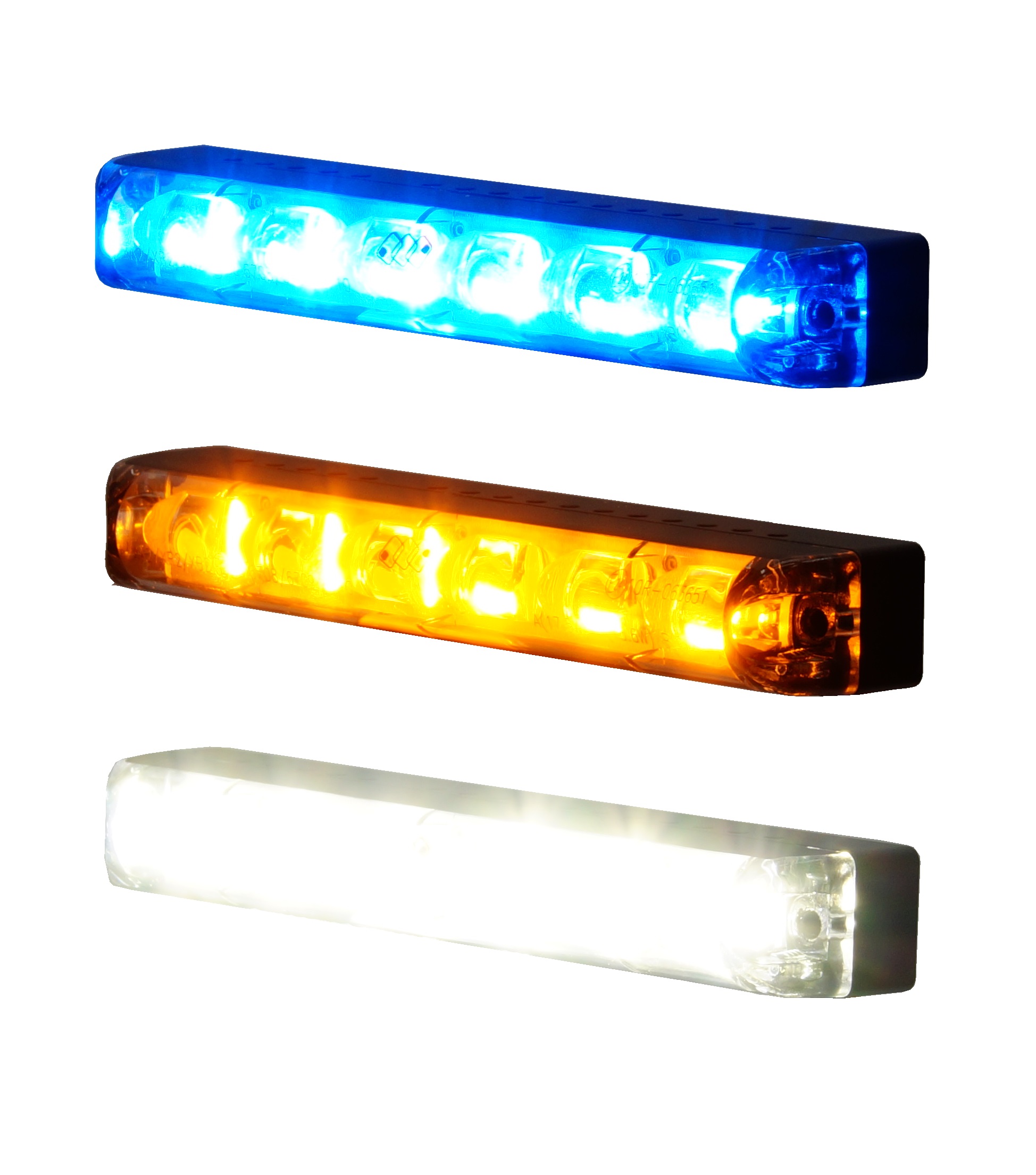 LED Frontblitzer gelb, 3 LED, Aufbaumontage, 12-24V